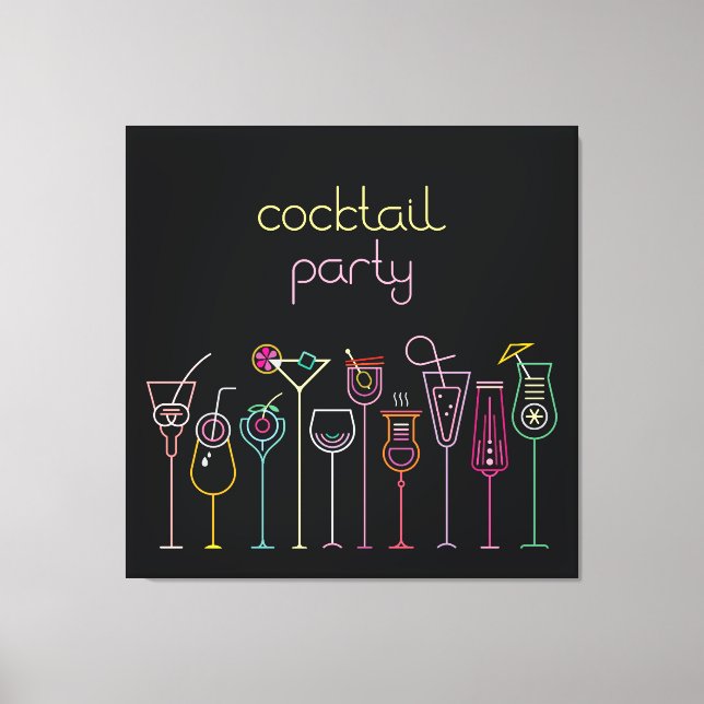 Cocktail Party Hintergrund Leinwanddruck (Vorderseite)