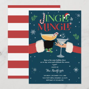 Cocktail-Party "Jingle and Mingle Invitore Holiday Einladung