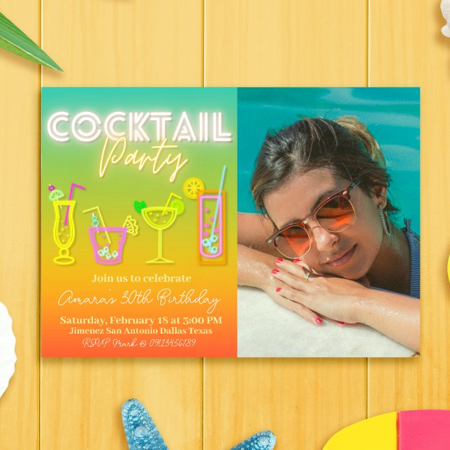 Cocktail-Party mit Foto Einladung (Cocktail Party with Photo Invitation)