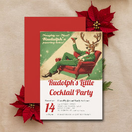 Cocktail Party Vintag Funny Retro Weihnachten Part Einladung