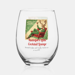 Cocktail Party Vintage Funny Retro Christmas Party Weinglas Ohne Stiel