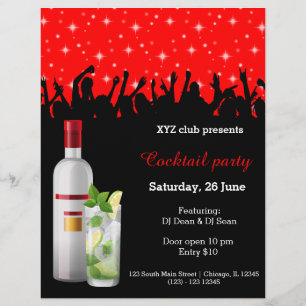 Cocktail-Party * wählen Sie Hintergrundfarbe Flyer