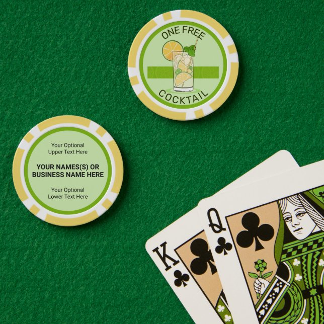Cocktail Poker Chips für benutzerdefinierte Textda (Pokertisch (doppelt))