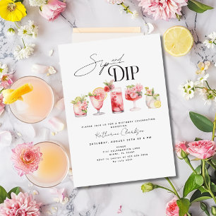 Cocktail-Pool-Party-Geburtstagseinladung Einladung