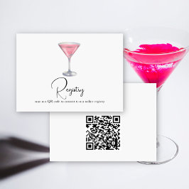 Cocktail QR Code Bridal Shower Registry  Begleitkarte