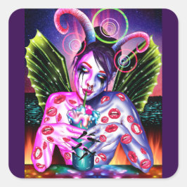 Cocktail Quadratischer Aufkleber