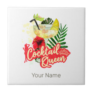 Cocktail Queen Vintag Hen Junggeselinnen-Abschied Fliese