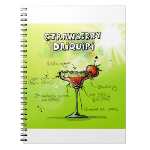 Cocktail-Rezept für Wasserfarbe Notizblock