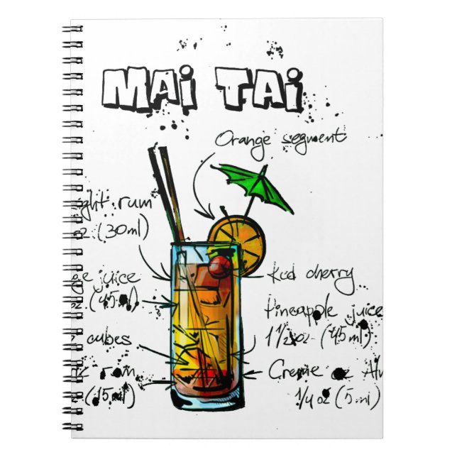 Cocktail-Rezept-MAI Tai Notizblock (Vorderseite)