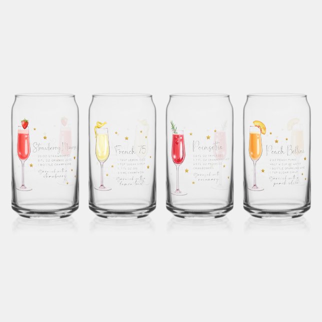 Cocktail Rezept Set 4 Dosenglas (Vorderseite)