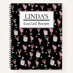 Cocktail Rezept Trendy Black Notizbuch