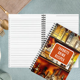 Cocktail Rezepte hinten in der Bar Notizbuch