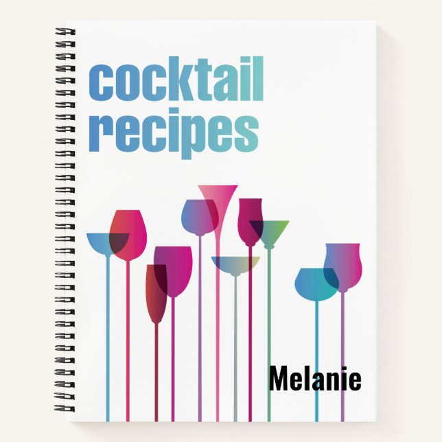 Cocktail Rezepte Personalisiert Notizbuch (Vorderseite)