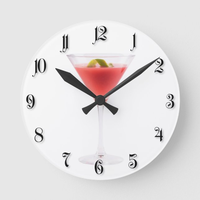 Cocktail Runde Wanduhr (Vorderseite)