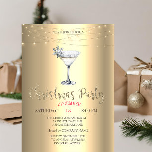 Cocktail-Schneeflocken-Lichterkette Gold Weihnacht Einladung