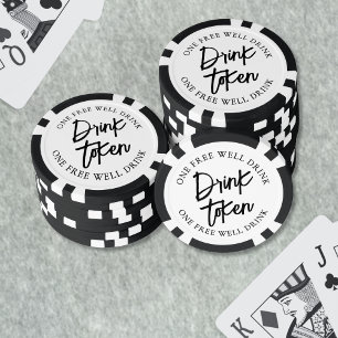 Cocktail Schwarz Weiß Hochzeitsgetränk Pokerchips