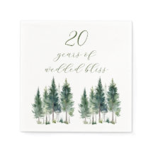 Cocktail-Serviette | Jubiläum | Wald-Aquarell