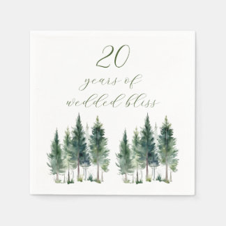 Cocktail-Serviette | Jubiläum | Wald-Aquarell Serviette