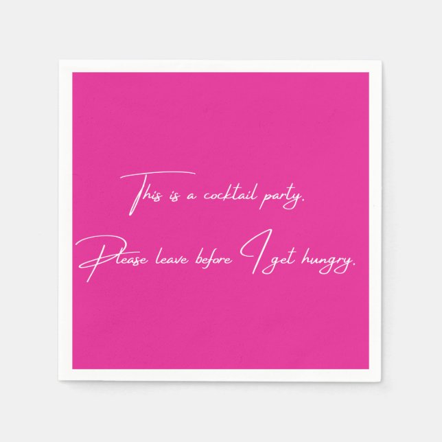 Cocktail Serviette lustiges rosa Party (Vorderseite)