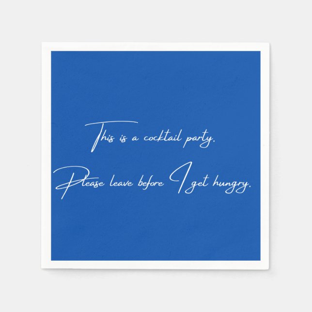 Cocktail Serviette lustiges schwarzes Party (Vorderseite)