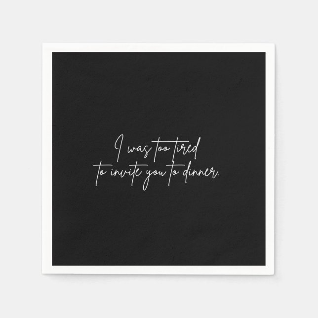 Cocktail Serviette lustiges schwarzes Party Skript (Vorderseite)