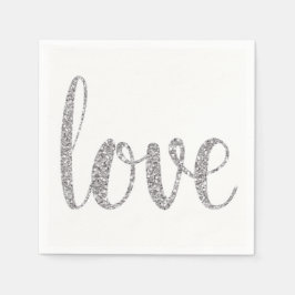 Cocktail-Servietten aus der silbernen Liebe, Glitz Serviette