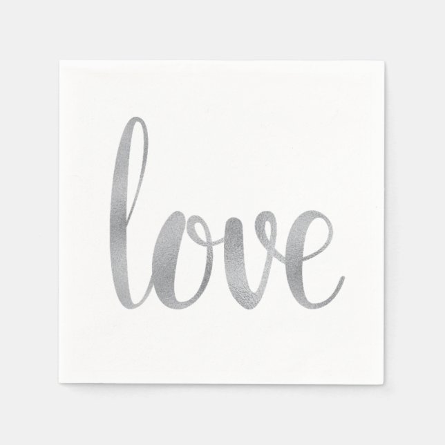 Cocktail-Servietten aus der silbernen Liebe, Schri Serviette (Vorderseite)