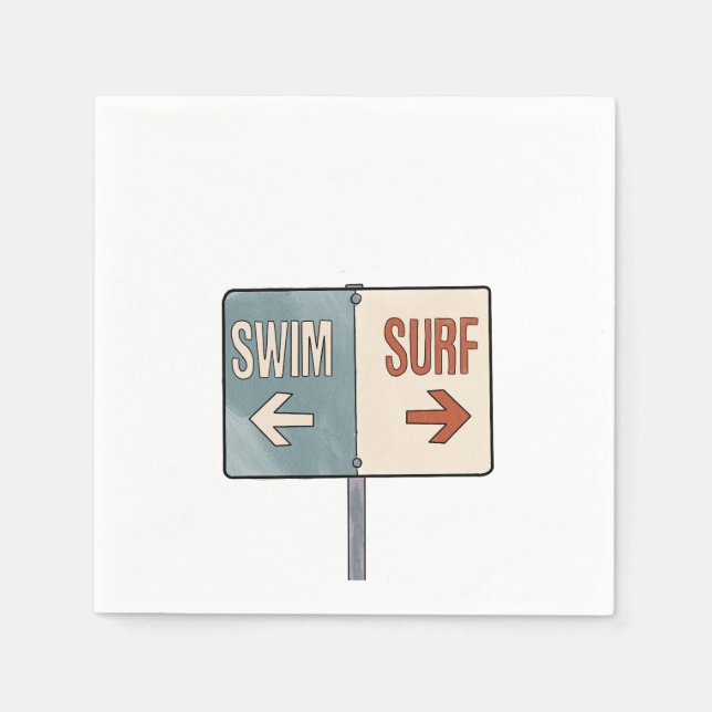 Cocktail-Servietten surfen. Malibu-Hochzeit Serviette (Vorderseite)