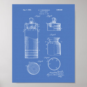 Cocktail-Shaker 1934 Patent Kunst Blaupause Poster