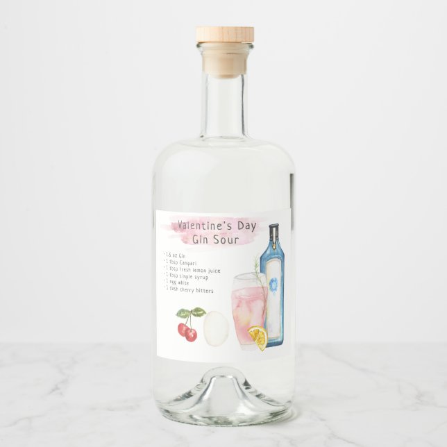 Cocktail-Signatur-Gastgeschenk Hochzeit Alkoholflaschenetikett (Vorderseite)