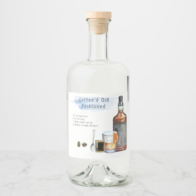 Cocktail-Signatur-Gastgeschenk Hochzeit Alkoholflaschenetikett (Vorderseite)