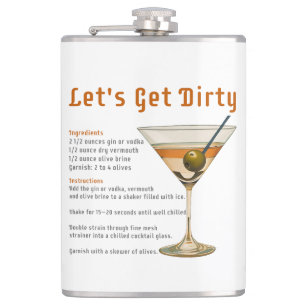 Cocktail-Stunde: Let's Get Dirty Martini-Rezept Flachmann
