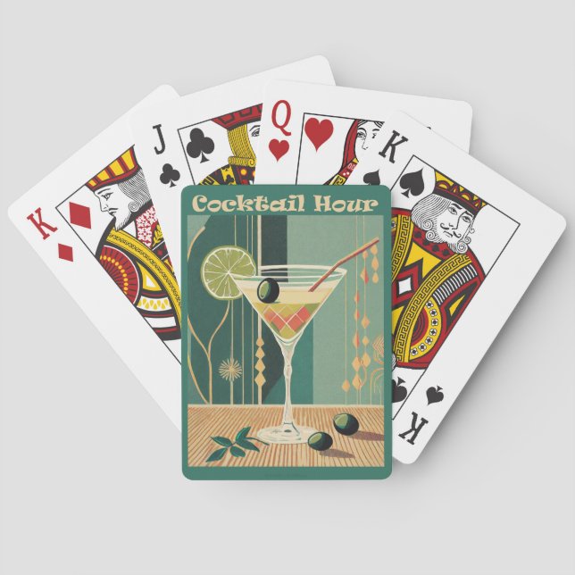 Cocktail-Stunde Mittelalterliches Design Spielkarten (Rückseite)