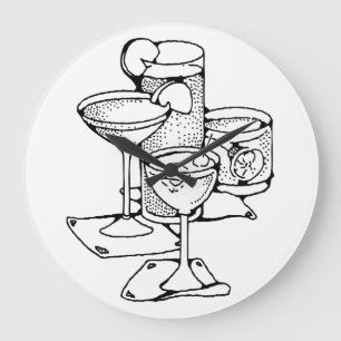 Cocktail-Stunden-Uhr Große Wanduhr