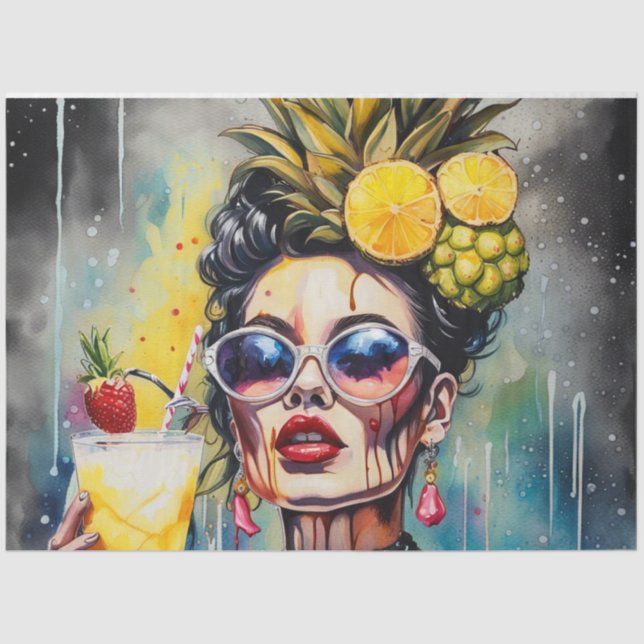 Cocktail-Süssen - Pina Colada Girl'Europe Seidenpapier (Vorderseite)