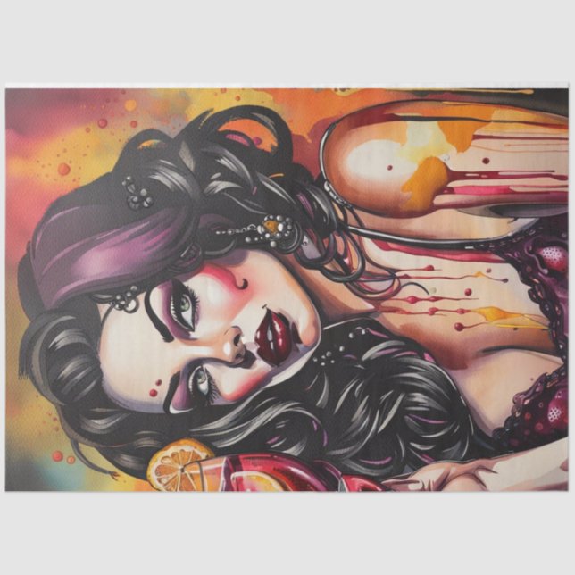 Cocktail Süssen Sangria Dekoupage Seidenpapier (Vorderseite)