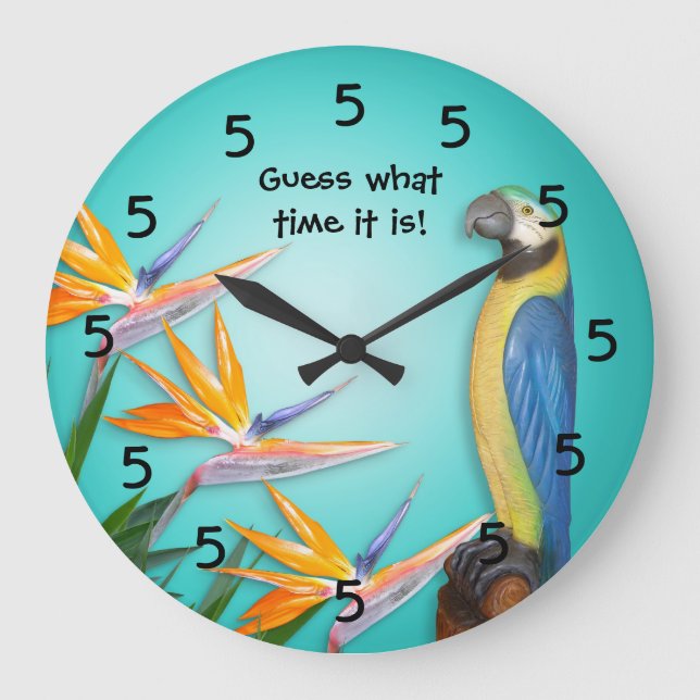 Cocktail Time Clock Große Wanduhr (Vorderseite)