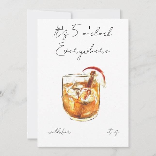 Cocktail- und Canapé-Ruhestand Einladung (Vorderseite)