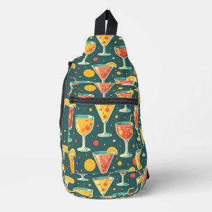 Cocktail- und Saftgetränkemuster Crossbody Bag