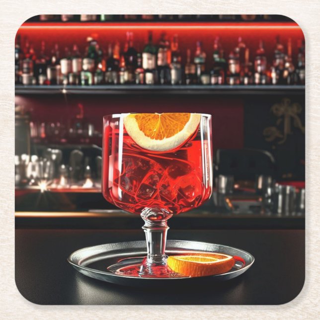 Cocktail-Untersetzer 02 Rechteckiger Pappuntersetzer (Vorderseite)