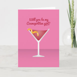 Cocktail Valentine: Werden Sie mein Weltbürger sei Feiertagskarte