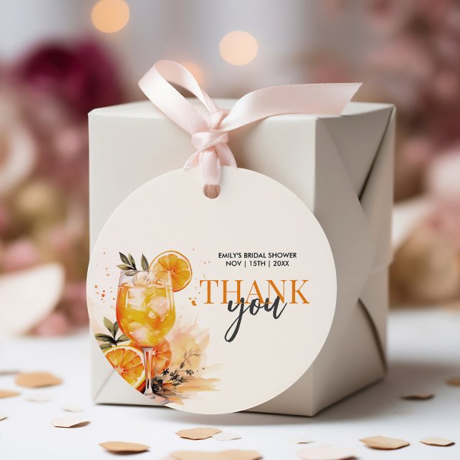 Cocktail Watercolor Brautparty Geschenkanhänger (Von Creator hochgeladen)