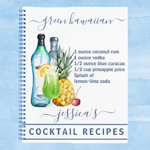 Cocktail Watercolor Rezept Gemischte Getränke nach Notizbuch
