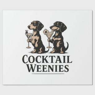 Cocktail-Weenies Lustiger Dachshund-Wiener-Hund Geschenkpapier