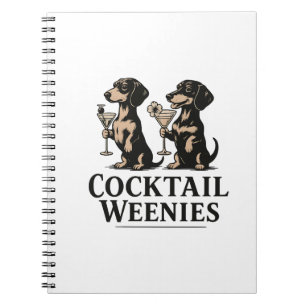 Cocktail-Weenies Lustiger Dackel Wiener Hund Notizblock