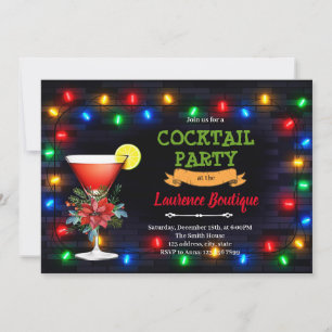 Cocktail-Weihnachtseinladung Einladung