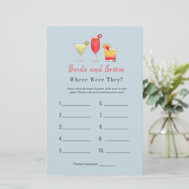 Cocktail "Wo waren sie?" Brautparty (Stehend Vorderseite)