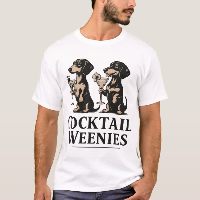 Cocktail-Würstchen Lustiger Dachshund Dackel T-Shirt (Vorderseite)