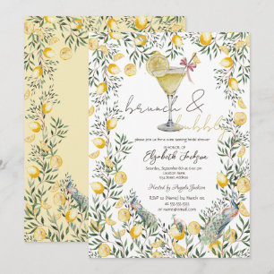 Cocktail Zitronen Pfau Brunch Blase Einladung