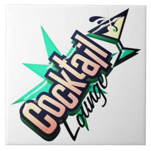 Cocktailbar Martini Retro Vintage Spirituosenbar Fliese
